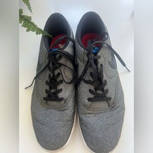 Nike SB CHECK Solarsoft Canvas sneakers shoes Sz 14 black grey white 843896–004